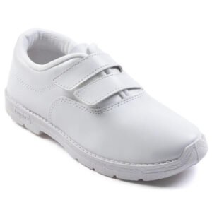 White Velcro Uniform School Shoes For Kids S/BOY-V