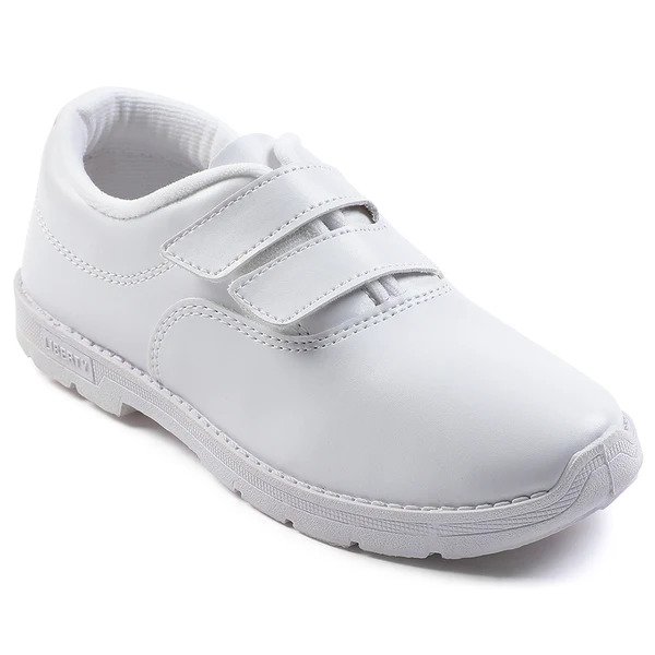 White Velcro Uniform School Shoes For Kids S/BOY-V